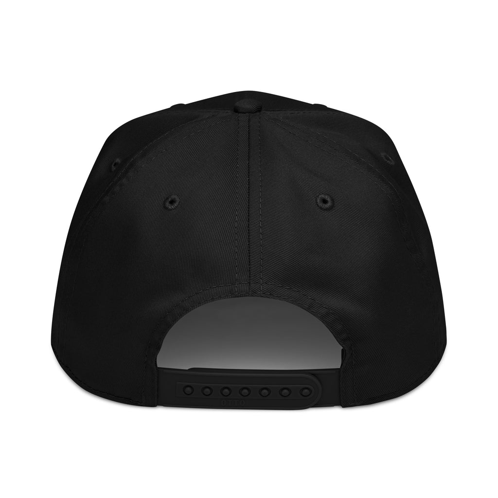 Back of The NO EXIT Cap showing adjustable black snapback closure