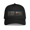 The After Passing Cap in black with a motion-blurred cityscape graphic across the structured front panel.